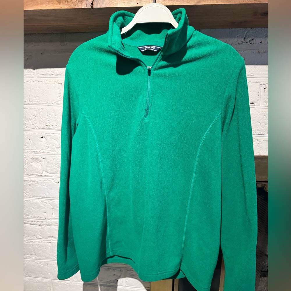 Lands End Green Quarter-Zip Women's Fleece